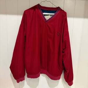 Crest Signature Collection Style 1953 Vintage Red V-Neck Windbreaker Pullover